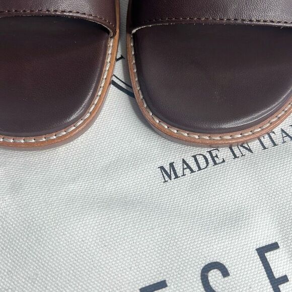 NIB Peserico Brown Slides Buckled Sandals - Picture 11 of 13